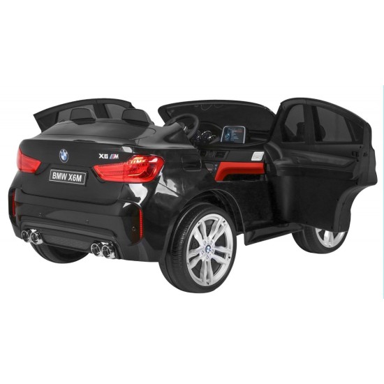 JOKO Elektrické autíčko BMW X6M XXL 2x120W, Dvojmiestne, penové kolesá, kožené sedadlo, USB, nosnosť 50kg, čierne