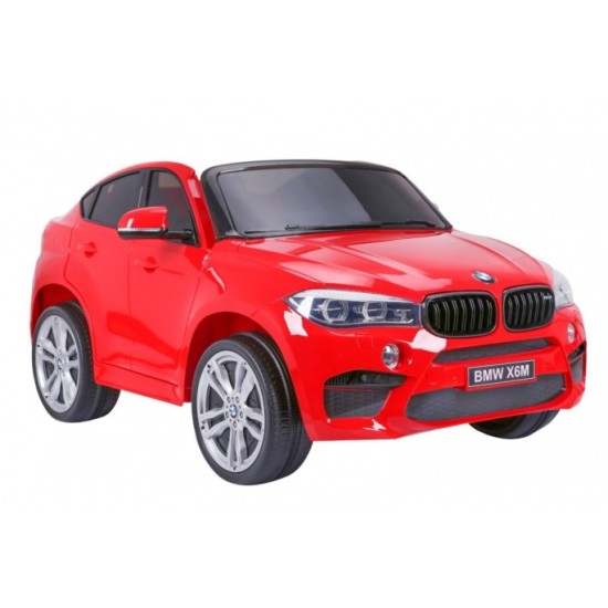 JOKO Elektrické autíčko BMW X6M XXL 2x120W, dvojmiestne, penové kolesá, kožené sedadlo, USB, červené
