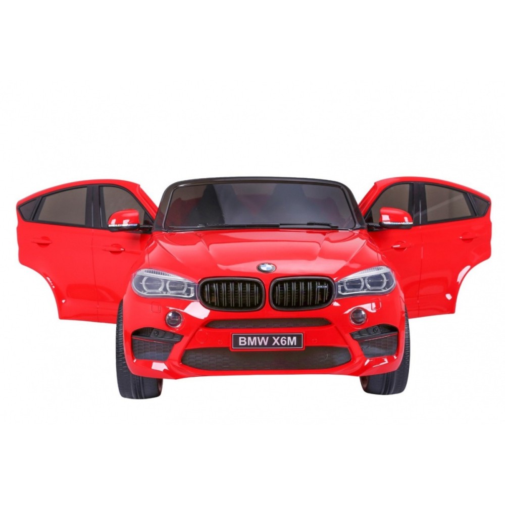 JOKO Elektrické autíčko BMW X6M XXL 2x120W, dvojmiestne, penové kolesá, kožené sedadlo, USB, červené