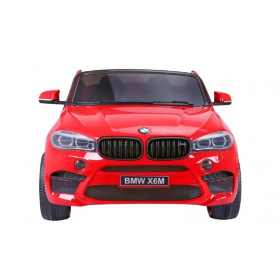 JOKO Elektrické autíčko BMW X6M XXL 2x120W, dvojmiestne, penové kolesá, kožené sedadlo, USB, červené
