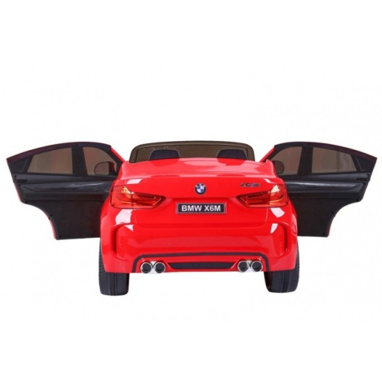 JOKO Elektrické autíčko BMW X6M XXL 2x120W, dvojmiestne, penové kolesá, kožené sedadlo, USB, červené