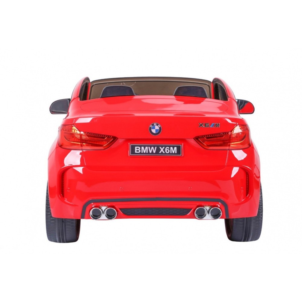 JOKO Elektrické autíčko BMW X6M XXL 2x120W, dvojmiestne, penové kolesá, kožené sedadlo, USB, červené