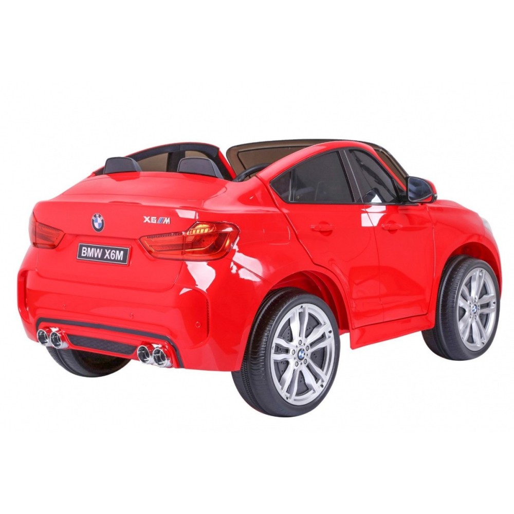 JOKO Elektrické autíčko BMW X6M XXL 2x120W, dvojmiestne, penové kolesá, kožené sedadlo, USB, červené