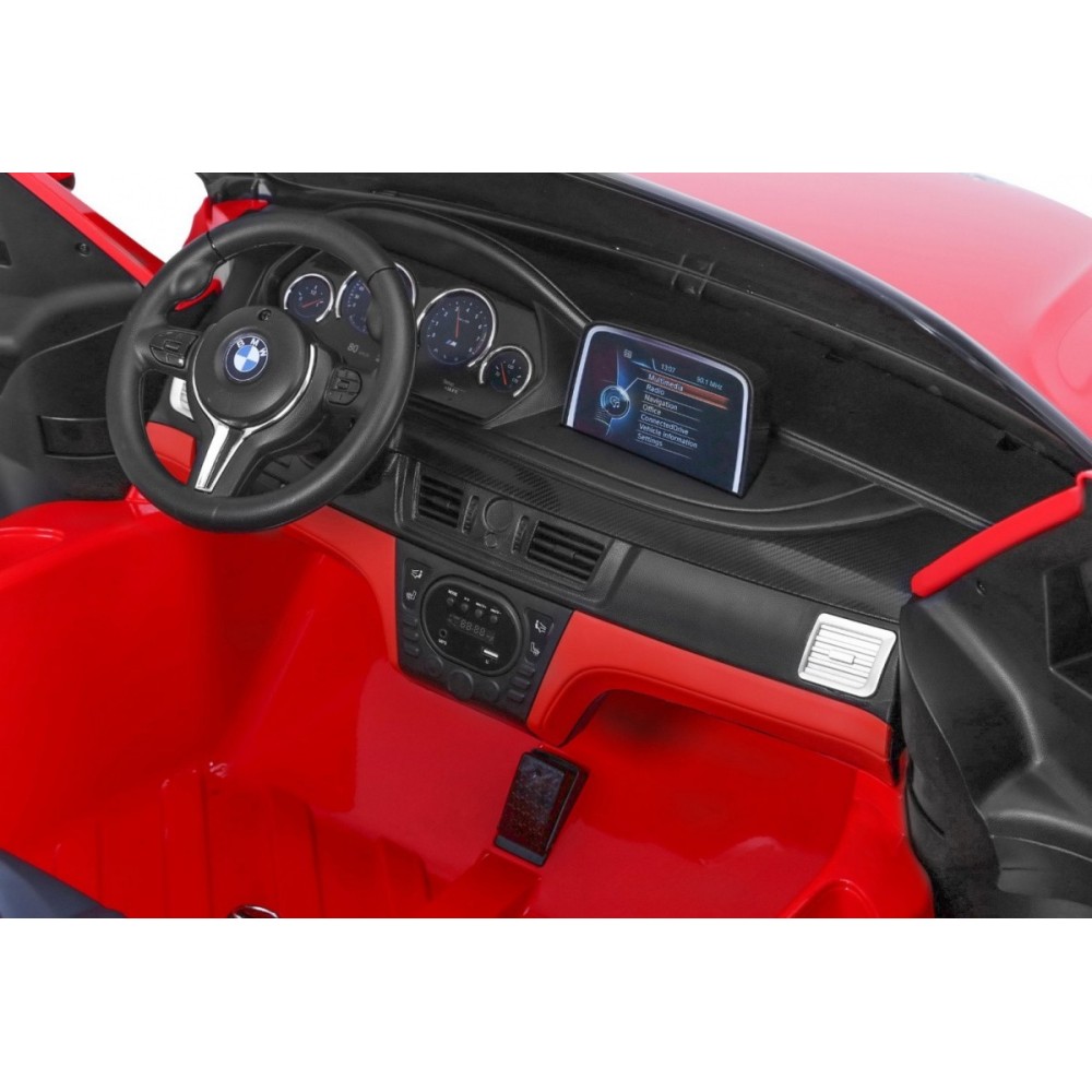 JOKO Elektrické autíčko BMW X6M XXL 2x120W, dvojmiestne, penové kolesá, kožené sedadlo, USB, červené