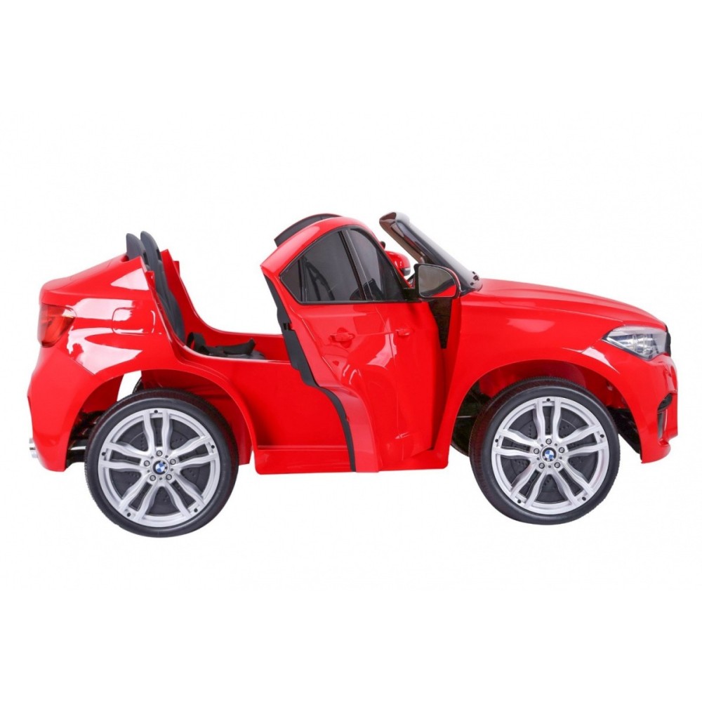 JOKO Elektrické autíčko BMW X6M XXL 2x120W, dvojmiestne, penové kolesá, kožené sedadlo, USB, červené