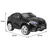 JOKO Elektrické autíčko BMW X6M XXL 2x120W, LAKOVANÉ, Dvojmiestne, penové kolesá, kožené sedadlo, USB, nosnosť 50kg, čierne
