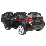 JOKO Elektrické autíčko BMW X6M XXL 2x120W, LAKOVANÉ, Dvojmiestne, penové kolesá, kožené sedadlo, USB, nosnosť 50kg, čierne