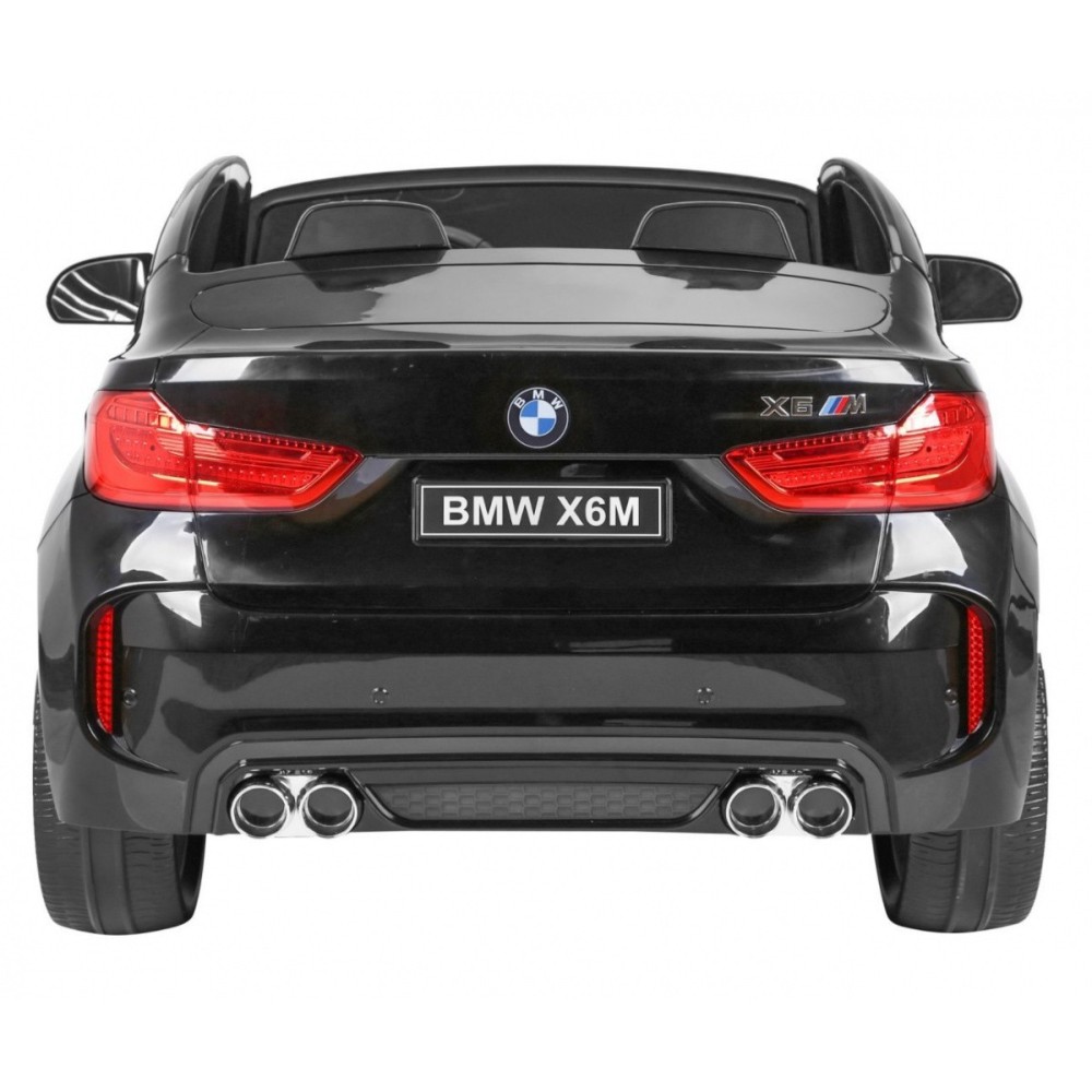 JOKO Elektrické autíčko BMW X6M XXL 2x120W, LAKOVANÉ, Dvojmiestne, penové kolesá, kožené sedadlo, USB, nosnosť 50kg, čierne