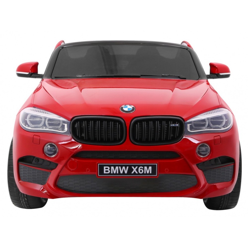 JOKO Elektrické autíčko BMW X6M XXL 2x120W, LAKOVANÉ, penové kolesá, dvojmiestne, kožené sedadlo, USB, červené