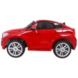 JOKO Elektrické autíčko BMW X6M XXL 2x120W, LAKOVANÉ, penové kolesá, dvojmiestne, kožené sedadlo, USB, červené