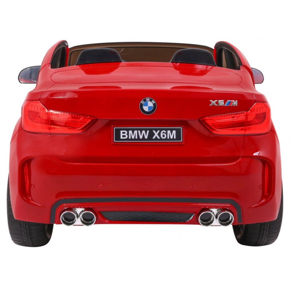 JOKO Elektrické autíčko BMW X6M XXL 2x120W, LAKOVANÉ, penové kolesá, dvojmiestne, kožené sedadlo, USB, červené