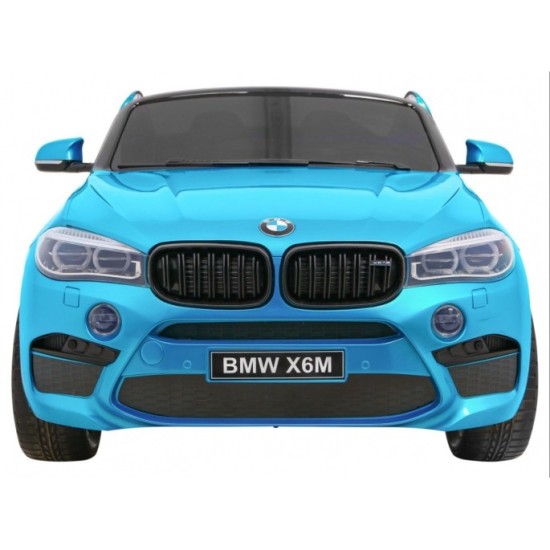 JOKO Elektrické autíčko BMW X6M XXL 2x120W, LAKOVANÉ, Dvojmiestne, penové kolesá, kožené sedadlo, USB, nosnosť 50kg, modré