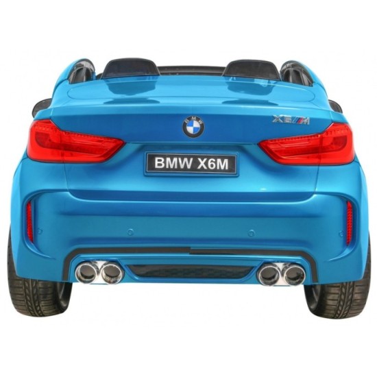 JOKO Elektrické autíčko BMW X6M XXL 2x120W, LAKOVANÉ, Dvojmiestne, penové kolesá, kožené sedadlo, USB, nosnosť 50kg, modré