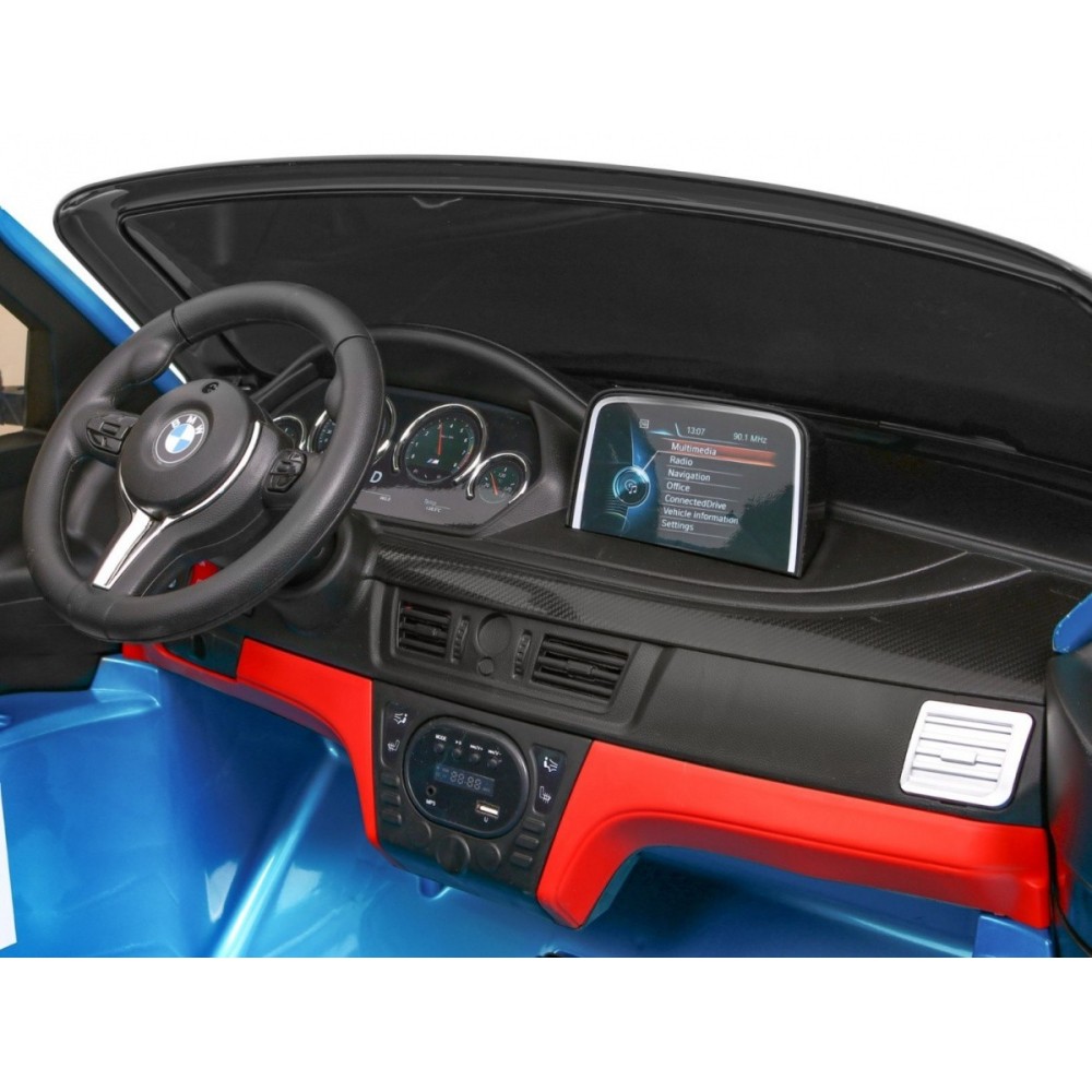 JOKO Elektrické autíčko BMW X6M XXL 2x120W, LAKOVANÉ, Dvojmiestne, penové kolesá, kožené sedadlo, USB, nosnosť 50kg, modré
