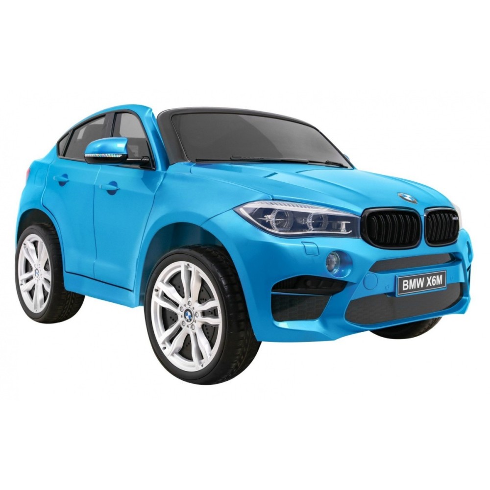 JOKO Elektrické autíčko BMW X6M XXL 2x120W, LAKOVANÉ, Dvojmiestne, penové kolesá, kožené sedadlo, USB, nosnosť 50kg, modré