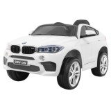JOKO Elektrické autíčko BMW X6M, penové kolesá, kožené sedadlo, USB, biele