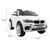 JOKO Elektrické autíčko BMW X6M, penové kolesá, kožené sedadlo, USB, biele
