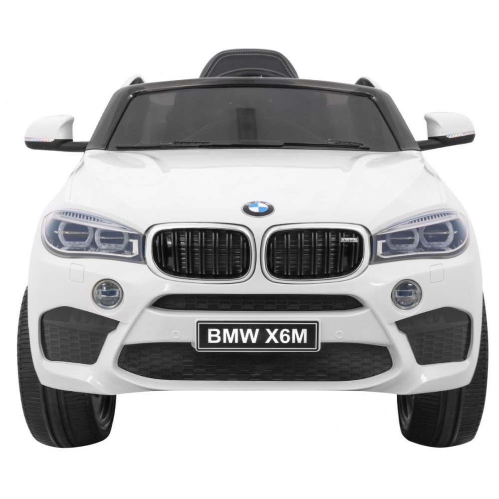 JOKO Elektrické autíčko BMW X6M, penové kolesá, kožené sedadlo, USB, biele