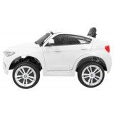 JOKO Elektrické autíčko BMW X6M, penové kolesá, kožené sedadlo, USB, biele