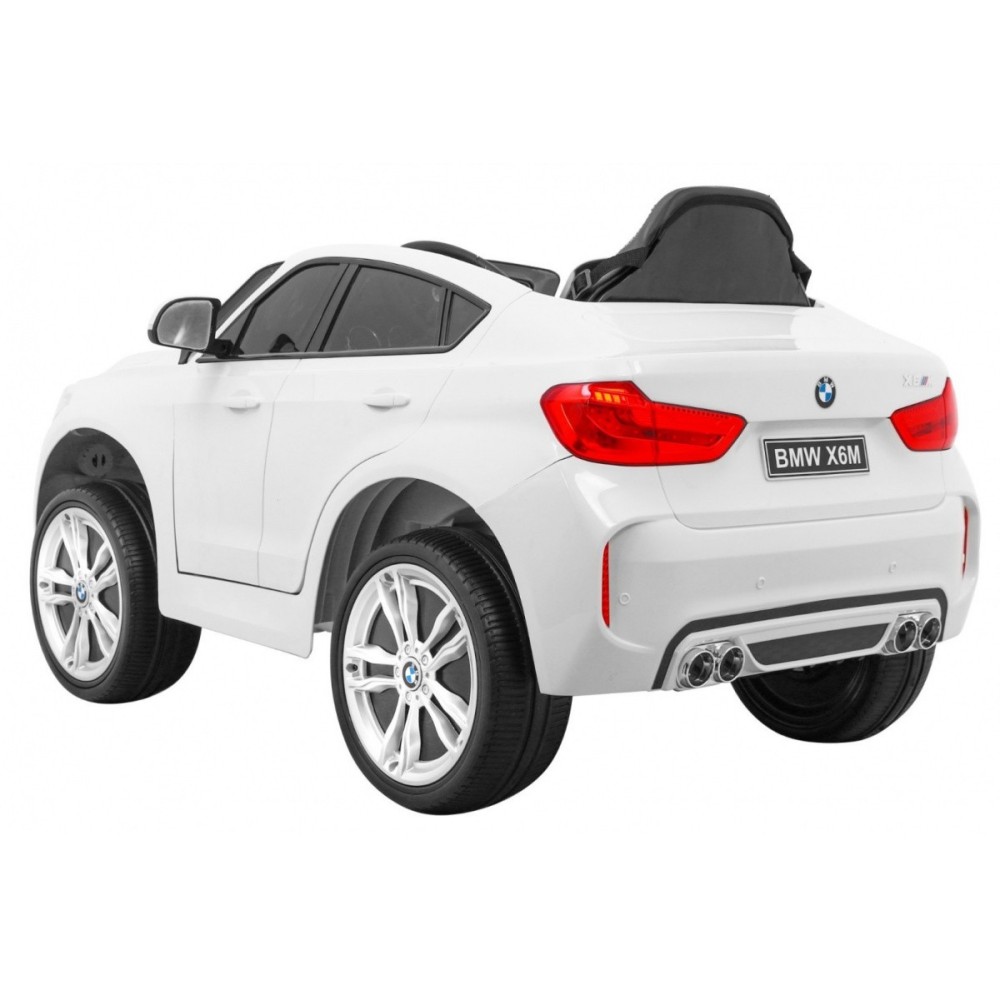 JOKO Elektrické autíčko BMW X6M, penové kolesá, kožené sedadlo, USB, biele
