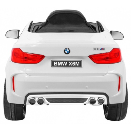 JOKO Elektrické autíčko BMW X6M, penové kolesá, kožené sedadlo, USB, biele