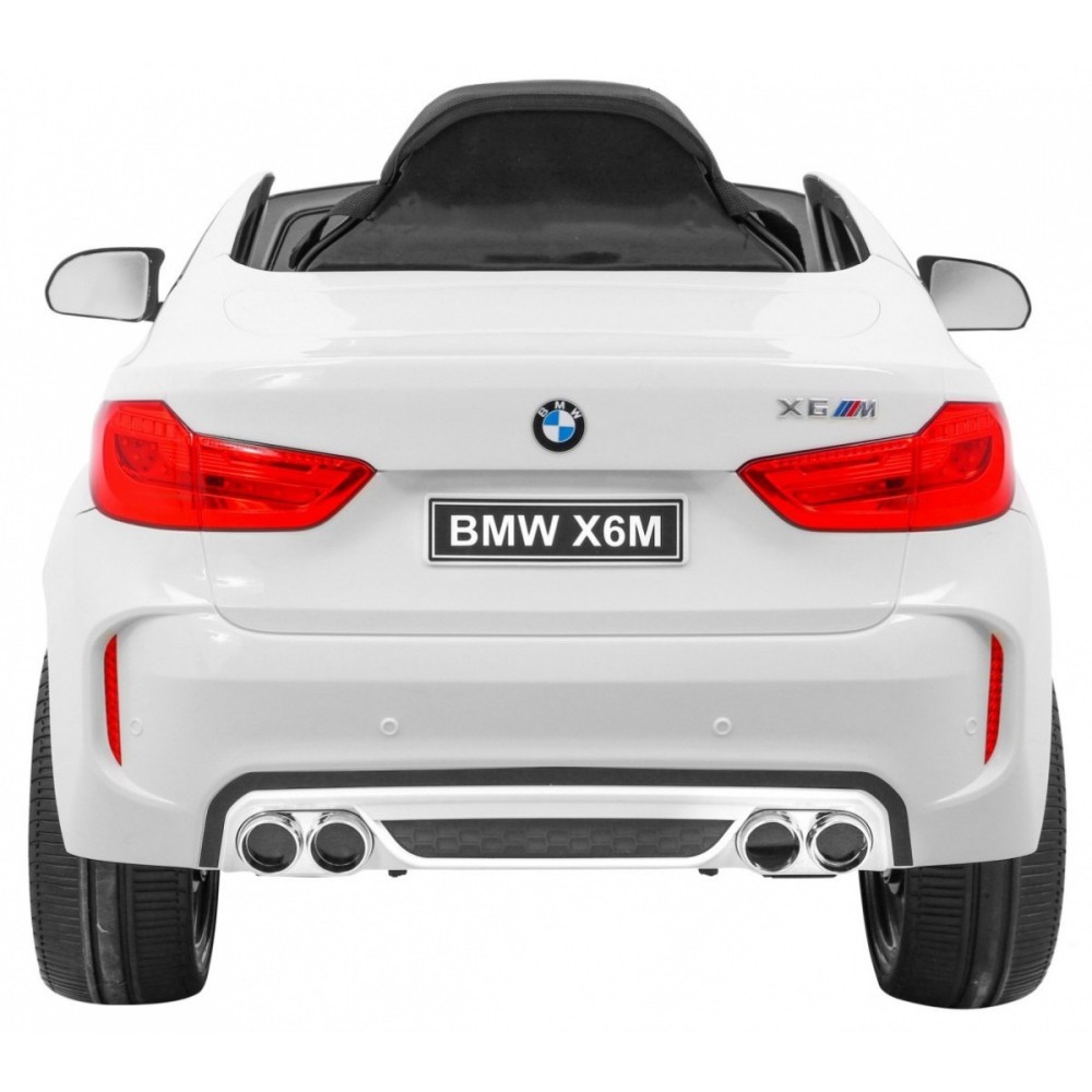 JOKO Elektrické autíčko BMW X6M, penové kolesá, kožené sedadlo, USB, biele
