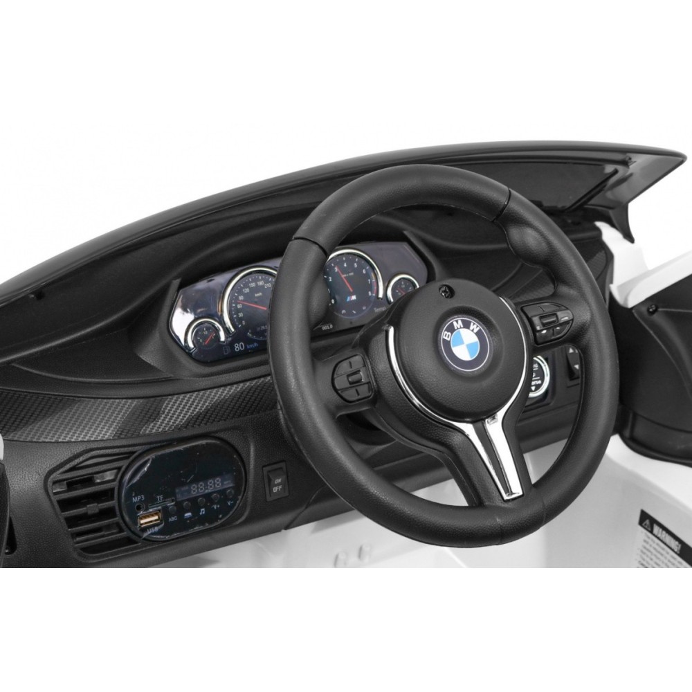 JOKO Elektrické autíčko BMW X6M, penové kolesá, kožené sedadlo, USB, biele