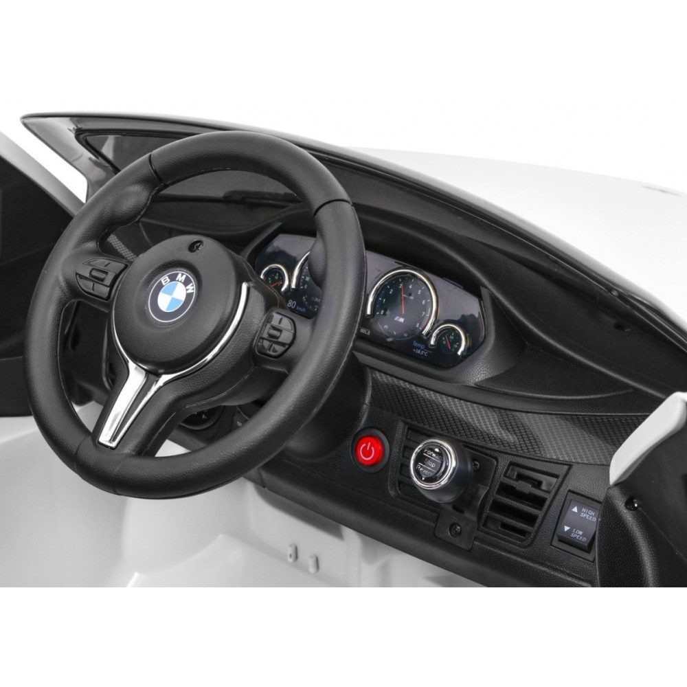 JOKO Elektrické autíčko BMW X6M, penové kolesá, kožené sedadlo, USB, biele