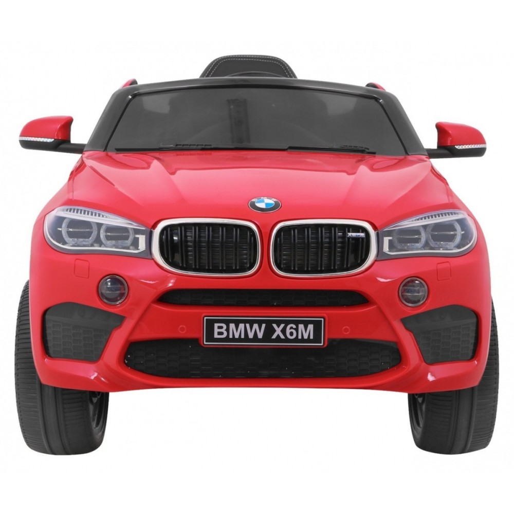 JOKO Elektrické autíčko BMW X6M, penové kolesá, kožené sedadlo, USB, červené