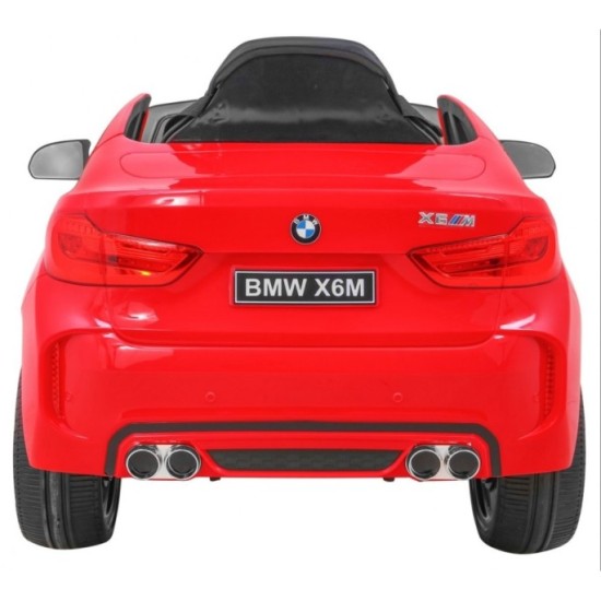 JOKO Elektrické autíčko BMW X6M, penové kolesá, kožené sedadlo, USB, červené