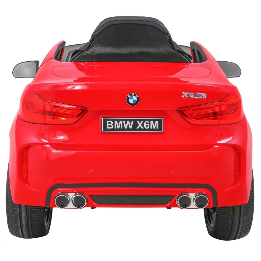 JOKO Elektrické autíčko BMW X6M, penové kolesá, kožené sedadlo, USB, červené