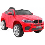 JOKO Elektrické autíčko BMW X6M, penové kolesá, kožené sedadlo, USB, červené