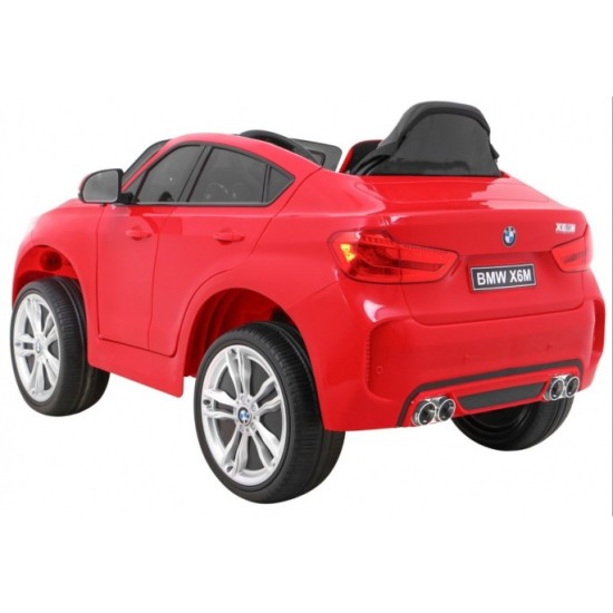 JOKO Elektrické autíčko BMW X6M, penové kolesá, kožené sedadlo, USB, červené