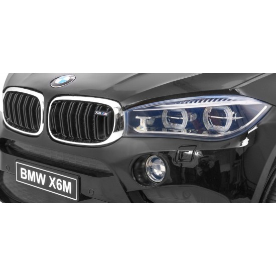 JOKO Elektrické autíčko BMW X6M, Lakované, penové kolesá, kožené sedadlo, USB, čierne