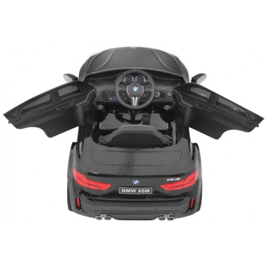 JOKO Elektrické autíčko BMW X6M, Lakované, penové kolesá, kožené sedadlo, USB, čierne