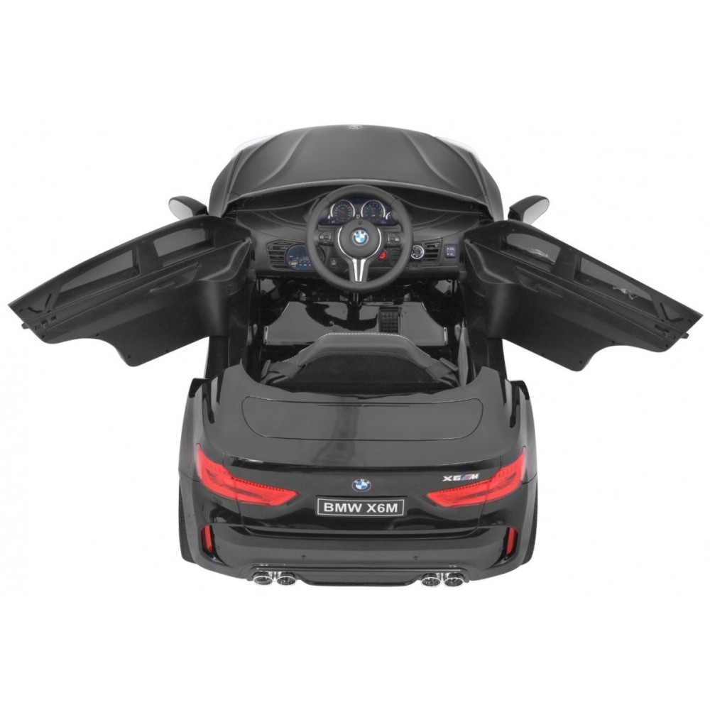 JOKO Elektrické autíčko BMW X6M, Lakované, penové kolesá, kožené sedadlo, USB, čierne