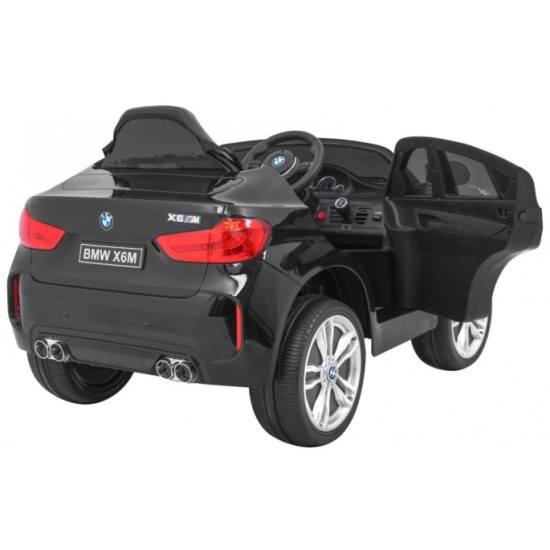 JOKO Elektrické autíčko BMW X6M, Lakované, penové kolesá, kožené sedadlo, USB, čierne