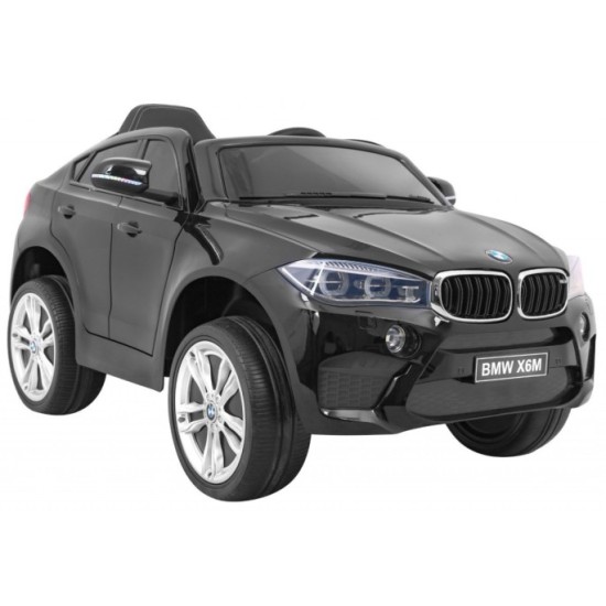 JOKO Elektrické autíčko BMW X6M, Lakované, penové kolesá, kožené sedadlo, USB, čierne