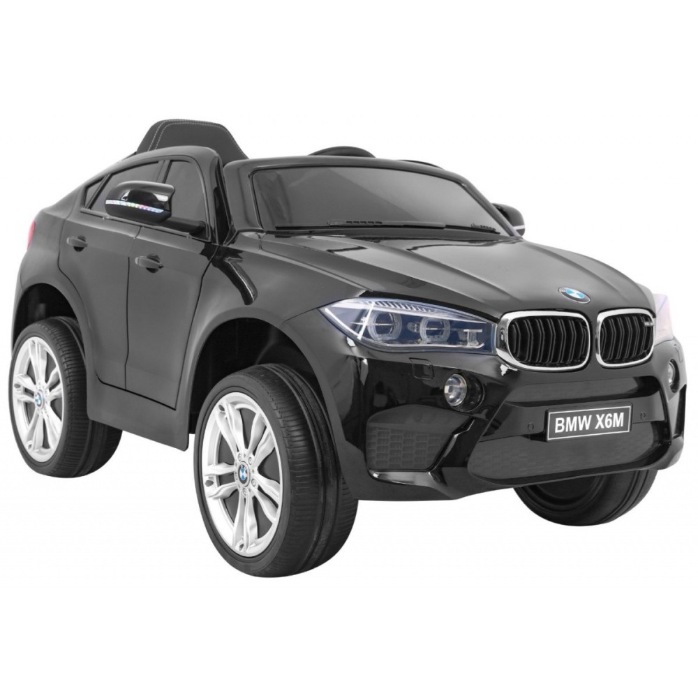 JOKO Elektrické autíčko BMW X6M, Lakované, penové kolesá, kožené sedadlo, USB, čierne