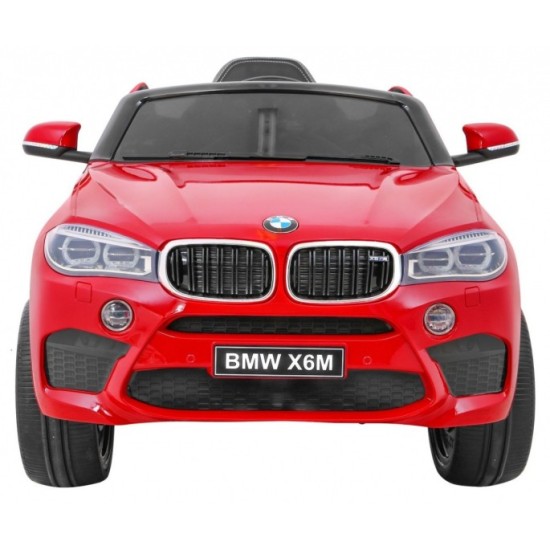 JOKO Elektrické autíčko BMW X6M, Lakované, penové kolesá, kožené sedadlo, USB, červené