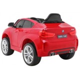 JOKO Elektrické autíčko BMW X6M, Lakované, penové kolesá, kožené sedadlo, USB, červené