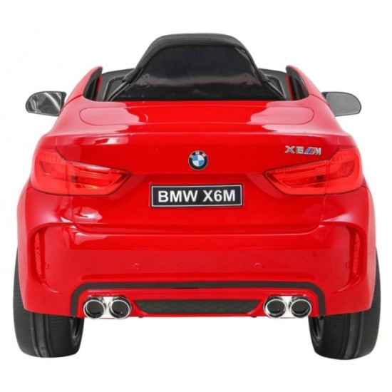 JOKO Elektrické autíčko BMW X6M, Lakované, penové kolesá, kožené sedadlo, USB, červené