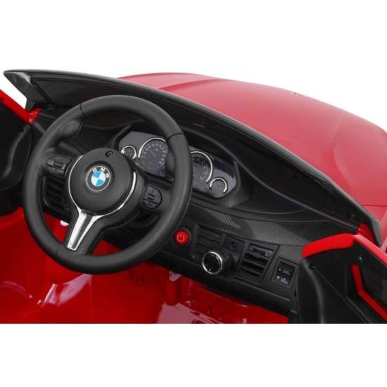 JOKO Elektrické autíčko BMW X6M, Lakované, penové kolesá, kožené sedadlo, USB, červené