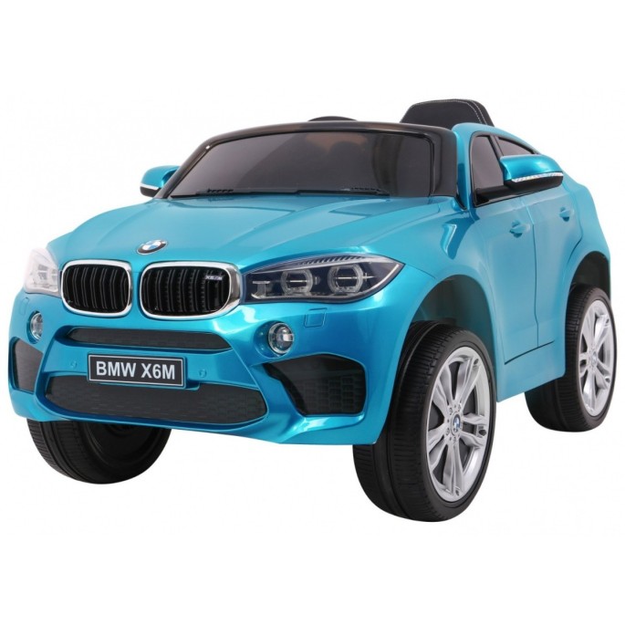 JOKO Elektrické autíčko BMW X6M, Lakované, penové kolesá, kožené sedadlo, USB, modré