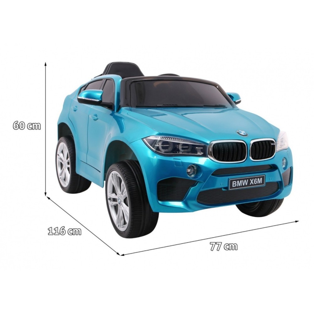 JOKO Elektrické autíčko BMW X6M, Lakované, penové kolesá, kožené sedadlo, USB, modré