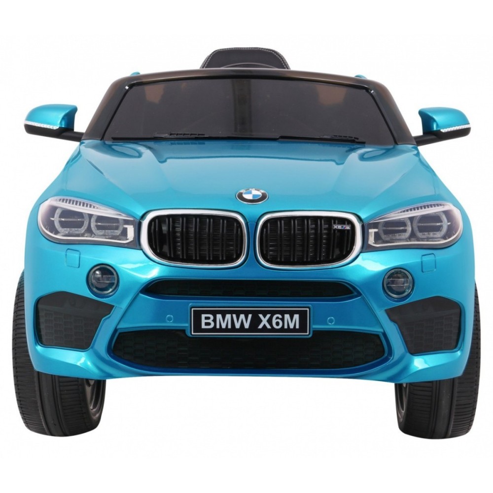 JOKO Elektrické autíčko BMW X6M, Lakované, penové kolesá, kožené sedadlo, USB, modré