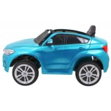 JOKO Elektrické autíčko BMW X6M, Lakované, penové kolesá, kožené sedadlo, USB, modré