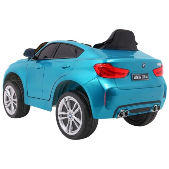 JOKO Elektrické autíčko BMW X6M, Lakované, penové kolesá, kožené sedadlo, USB, modré