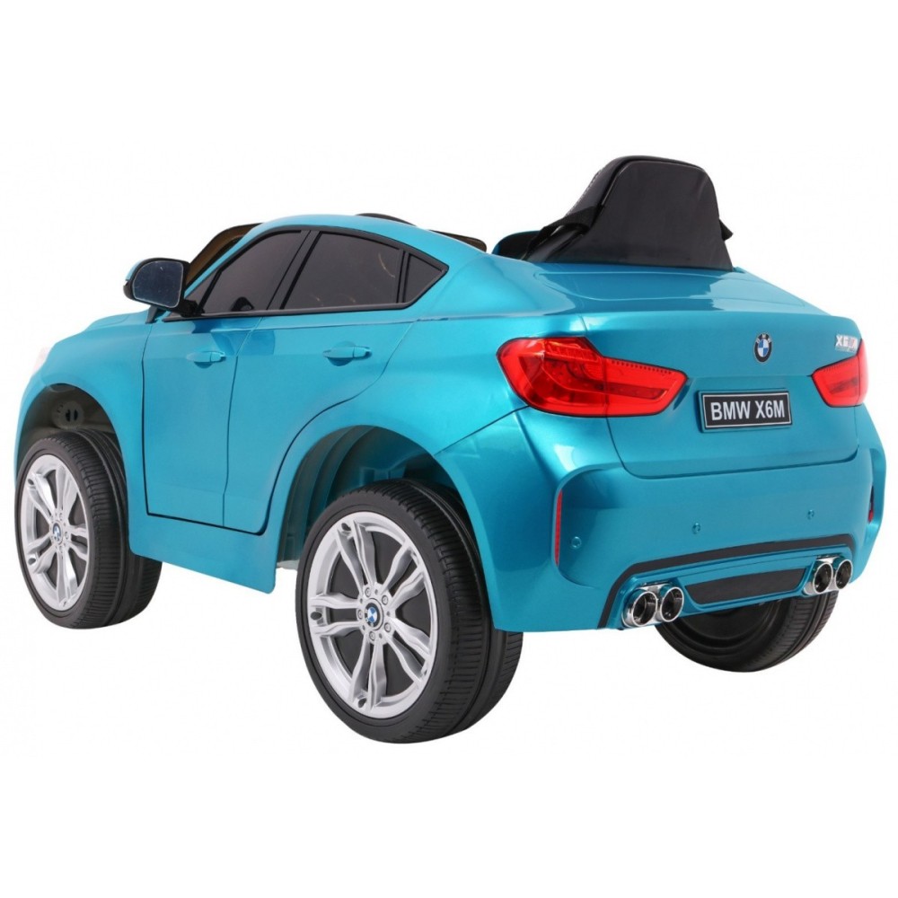 JOKO Elektrické autíčko BMW X6M, Lakované, penové kolesá, kožené sedadlo, USB, modré