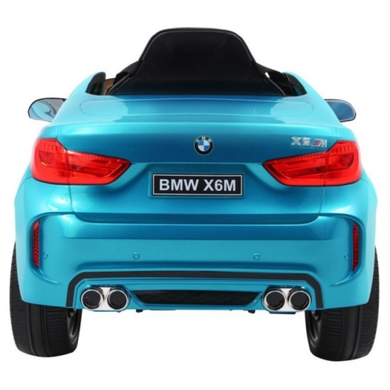 JOKO Elektrické autíčko BMW X6M, Lakované, penové kolesá, kožené sedadlo, USB, modré
